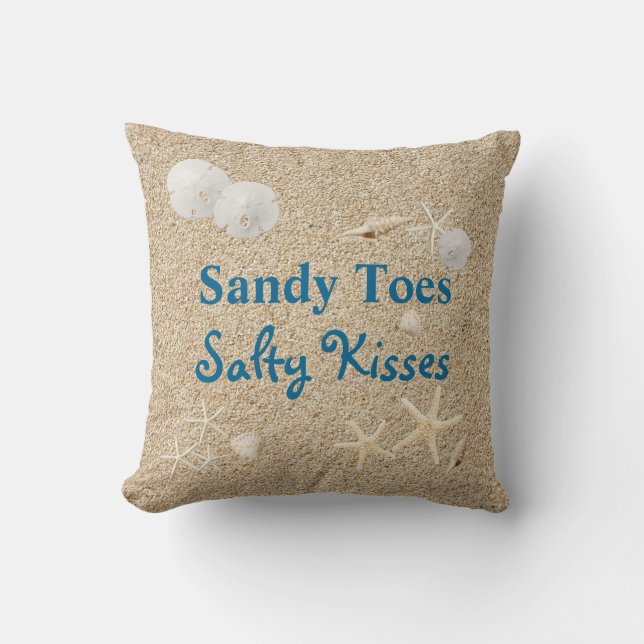 Kudder salt kyssar för sandiga Toes Kudde (Framsida)