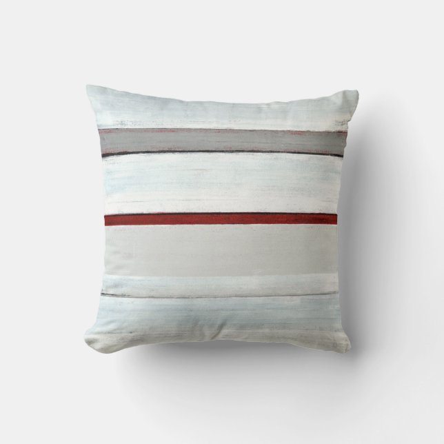 "Kudder staplad" röd och svart abstrakt konst Kudde (Framsida)