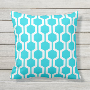 Kudder utomhus- geometrisk spaljé för Aquablått Utomhuskudde