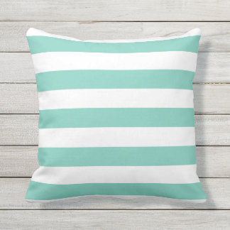 Kudder utomhus- nautiska randar för turkos kudde