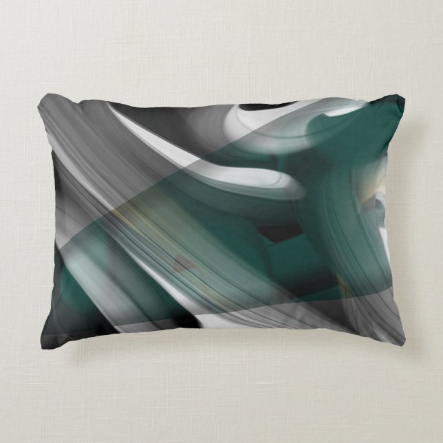 Kuddfodral Abstrakt Trend Inredning Svart Grön Prydnadskudde (Framsidan)