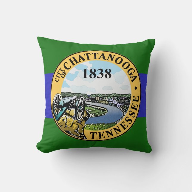 Kuddfodral med flaggan för Chattanooga, Tennessee Kudde (Framsida)