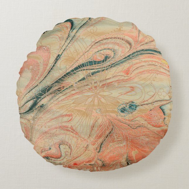 Kuddfodral Oceanic Coral Round Rund Kudde (Framsidan)