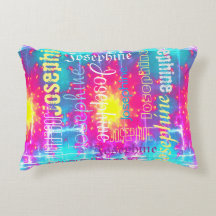 Kuddigt färglöst Tie Dye Boho tonade ner Namn