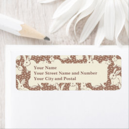 Kuddiskt Bunny Rabbits Bonanza - Mocha Mousse. Returadress Etikett