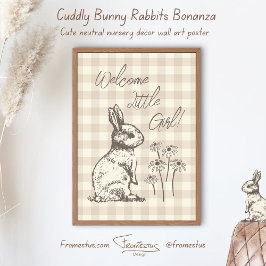 Kuddiskt Bunny Rabbits Bonanza - nyfödd bebis flic Poster