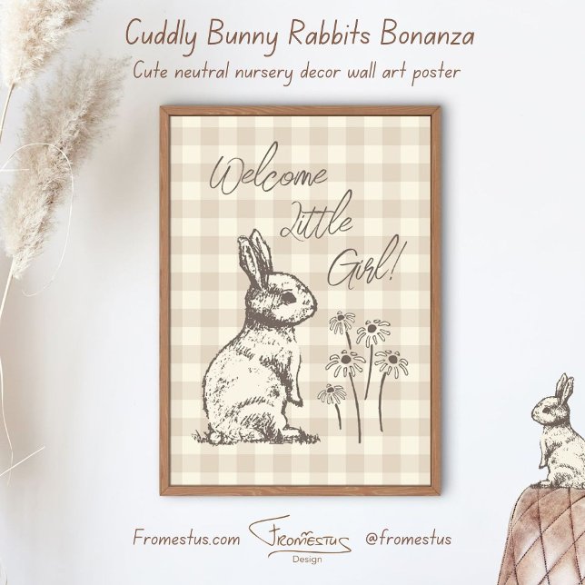 Kuddiskt Bunny Rabbits Bonanza - nyfödd bebis flic Poster (Skapare uppladdad)