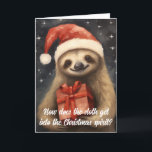 Kuddiskt Sloth julkort Kort<br><div class="desc">Bygg upp andan av långsam och stadig glädje denna jul med vårt "fegt slottade julkort", med Greg Collins fantastiska artiker. I denna hjärtslitande scen står en sympatisk och leende slam i snö, donerar en julhatt och drar en omsluten present med kärlek. Den här slarvens söthet och charm ger en unik...</div>