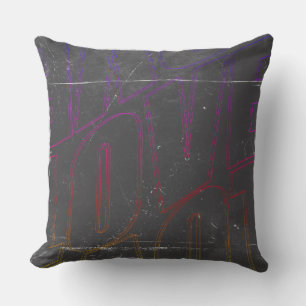 Kuddkärlek Graffiti Neon Mörk Kast Modern Kudde
