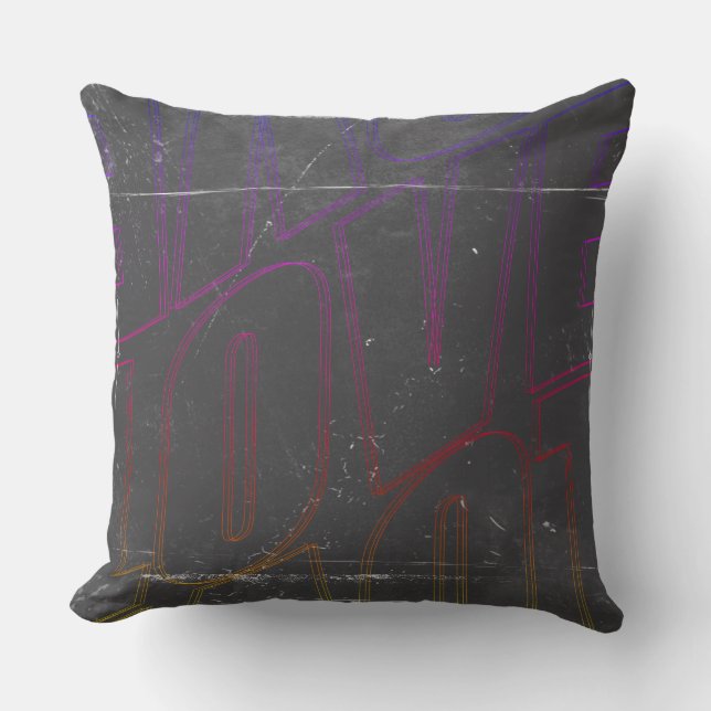 Kuddkärlek Graffiti Neon Mörk Kast Modern Kudde (Framsida)