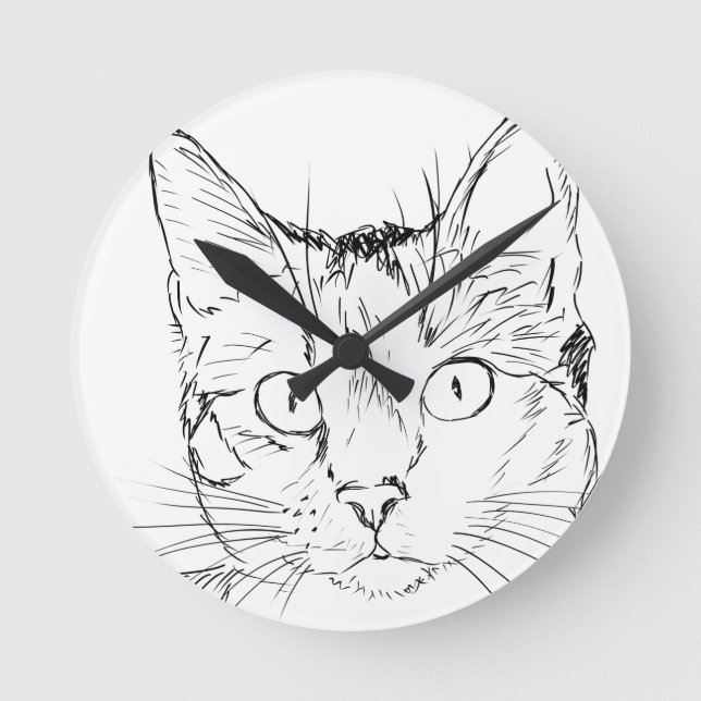 Kuddkatt Rund Klocka (Framsida)