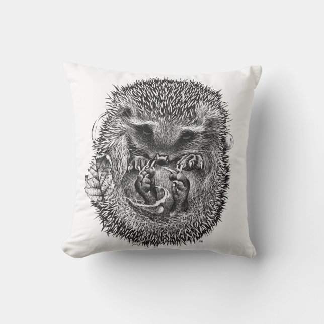 Kuddkudde med söt sömnig Hedgehog-design Kudde (Framsida)