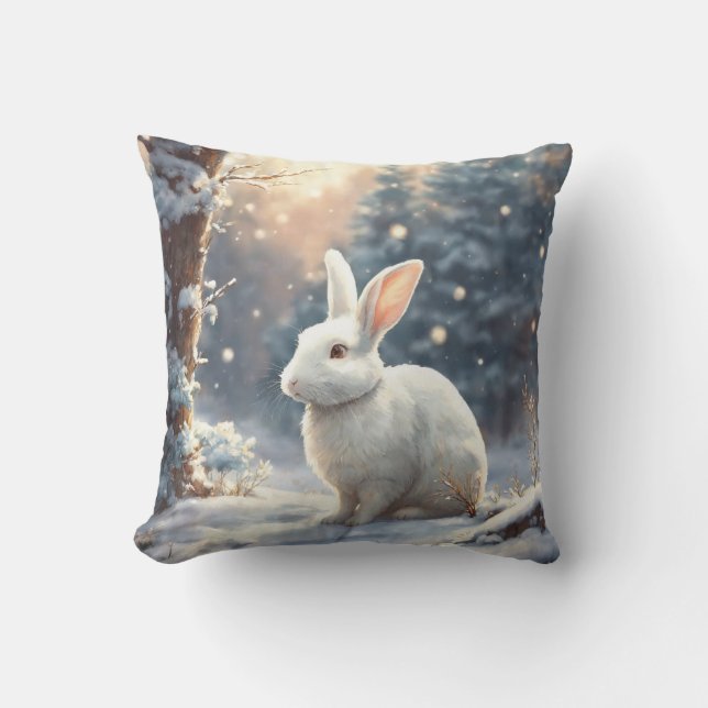 "Kuddlösa assistenter: Bunny Bliss Plush Pillow" Kudde (Framsida)
