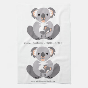 Kuddlöst KOALA - Bevarande - utrotningshotade djur Kökshandduk