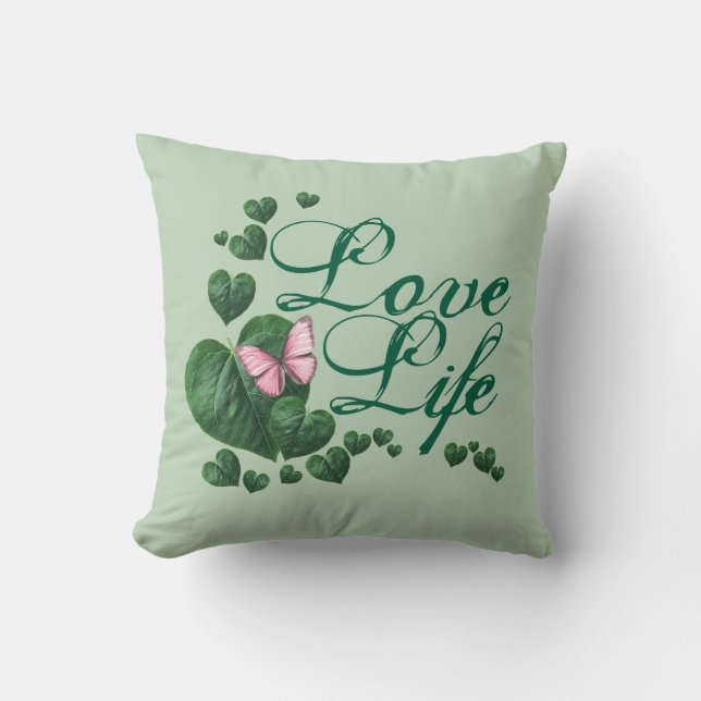 Kuddpillow för kärlek till livet kudde (Framsida)