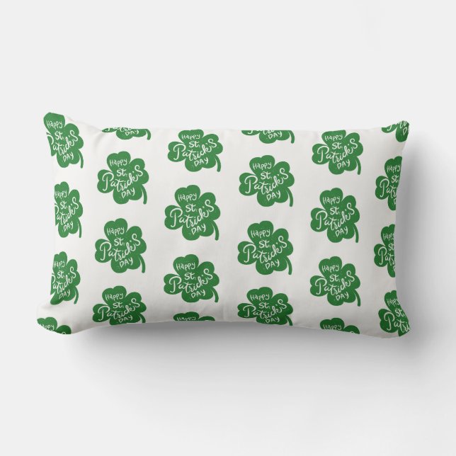 Kuddpillow med St. Patricks klöver Lumbarkudde (Framsida)