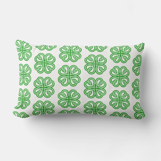 Kuddpillow med St. Patricks klöver Lumbarkudde (Framsida)