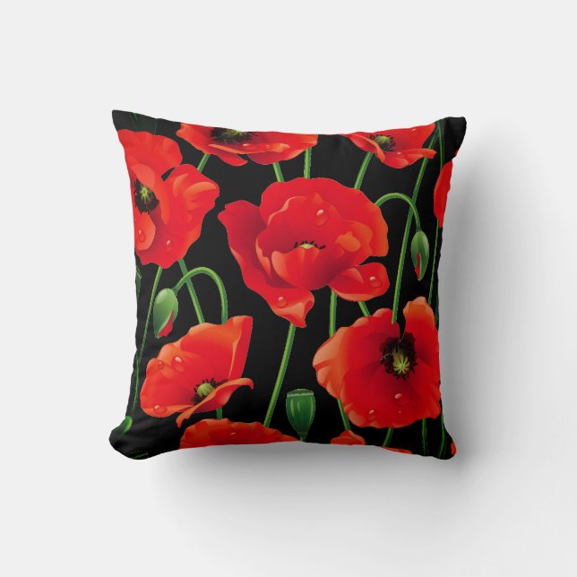 Kuddpillow med vallmo kudde (Framsida)