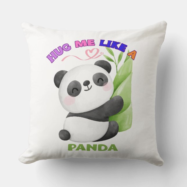 Kuddthrow – Krama mig som en Panda Kudde (Framsida)