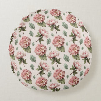 kuddvintage rosor för blomsterälskare rund kudde