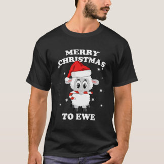 Kudens Funny Cute Sheep Farm Animal Julpun T Shirt