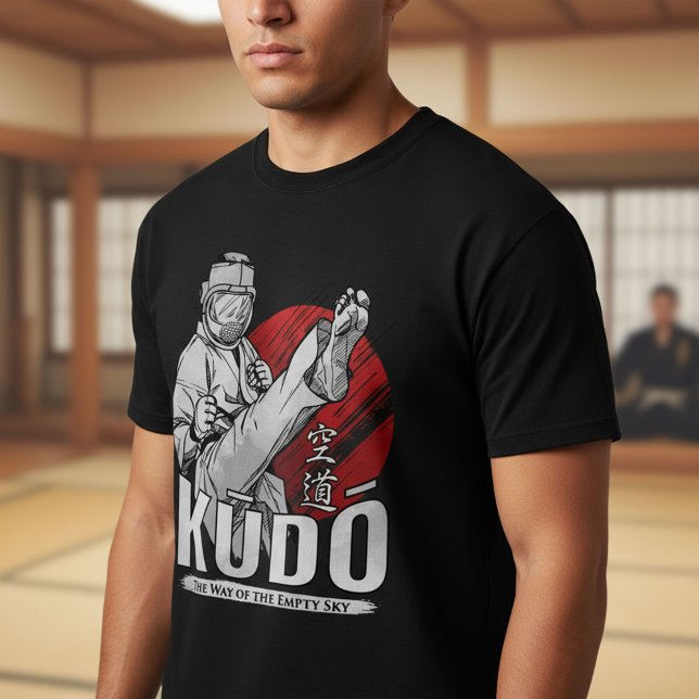 Kudo Martial Art - Fighter and Kanji Design T Shirt (Skapare uppladdad)
