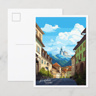 Kufstein Austria vintage resor illustration Vykort