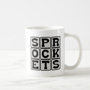 Kugghjul, delar av ett hjul kaffemugg