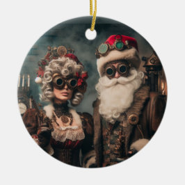 Kugghjul: Steampunk Santa & Claus Julgransprydnad Keramik
