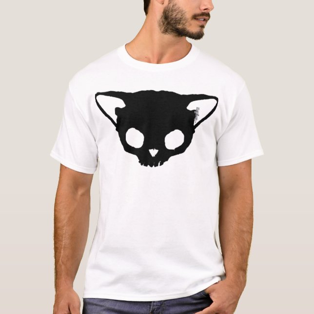 Kuginh™ svart kattskalle tröja (Framsida)
