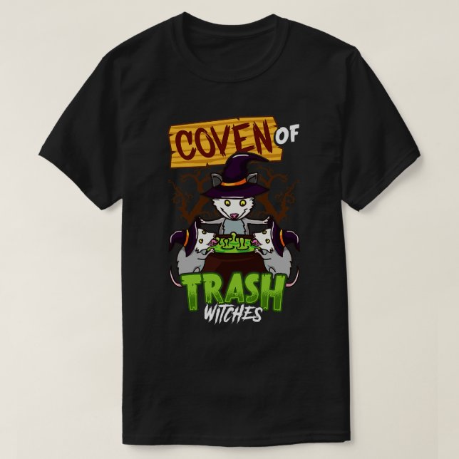 Kugn av Sopor Witches Halloween Opossum T Shirt (Design framsida)