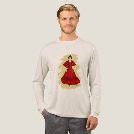 Kühn röd silhuett med blå detaljerad design t shirt