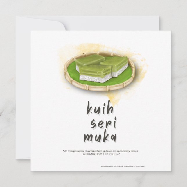 Kuih Seri Muka Malaysia vykort (Framsida)