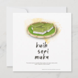 Kuih Seri Muka Malaysia vykort