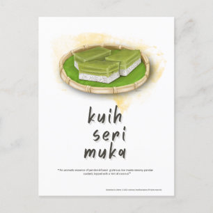 Kuih Seri Muka Malaysia vykort