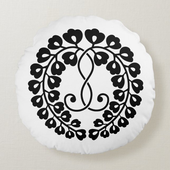 Kujo wisteria rund kudde (Framsidan)