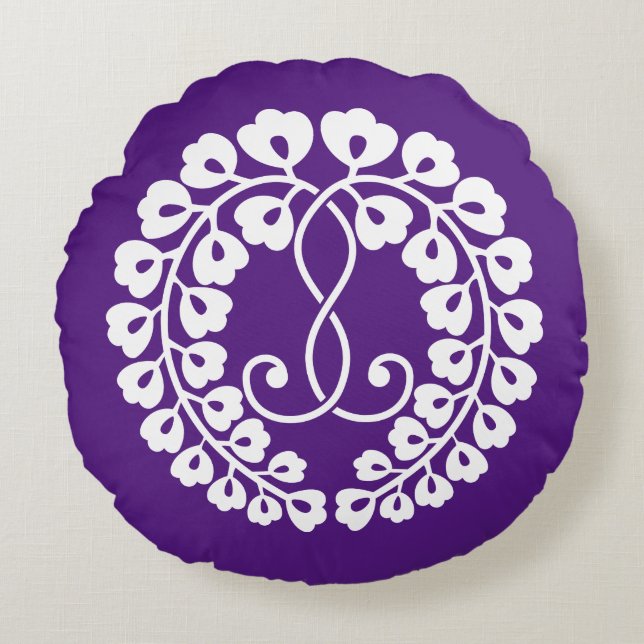 Kujo wisteria rund kudde (Framsidan)