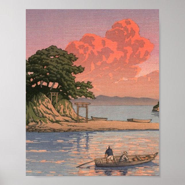 Kujukushima Shimabara av Kawase Hasui Poster (Framsidan)