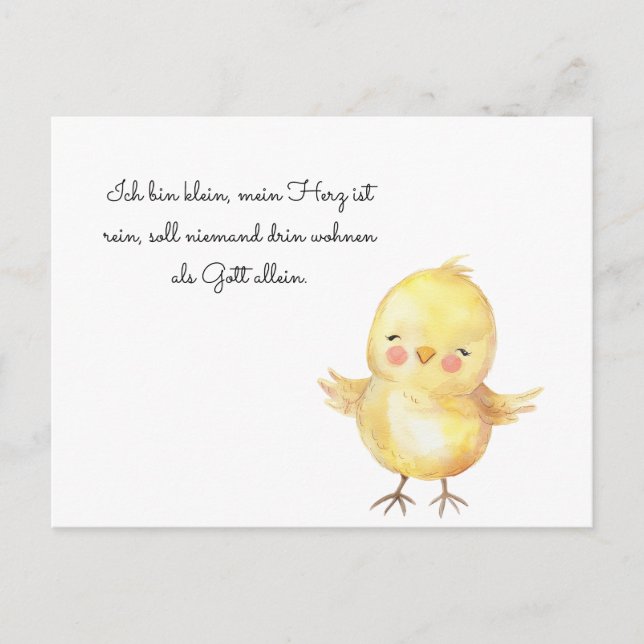 Küken betet vykort (Framsida)