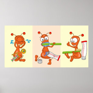 Kukie och tandborstning poster