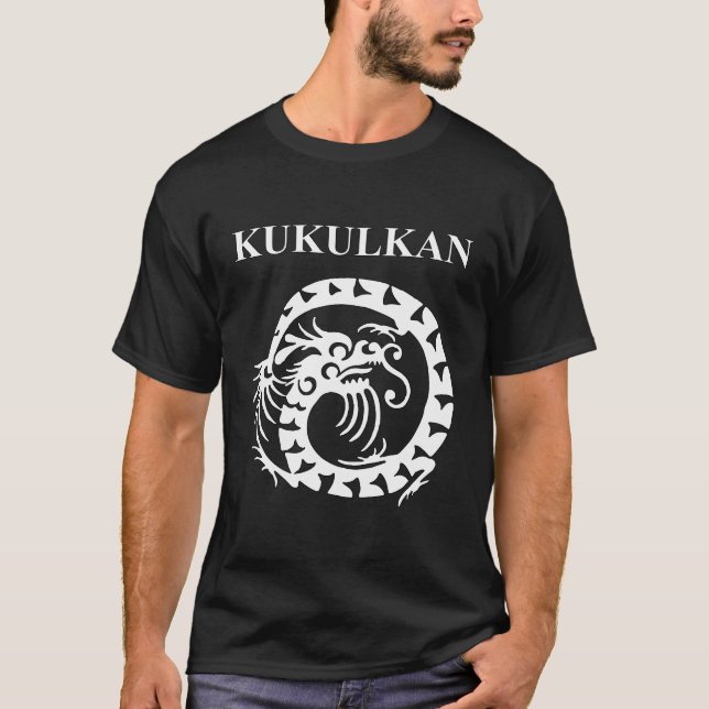 Kukulkan Ancient Mayan Serpent Gud T Shirt (Framsida)