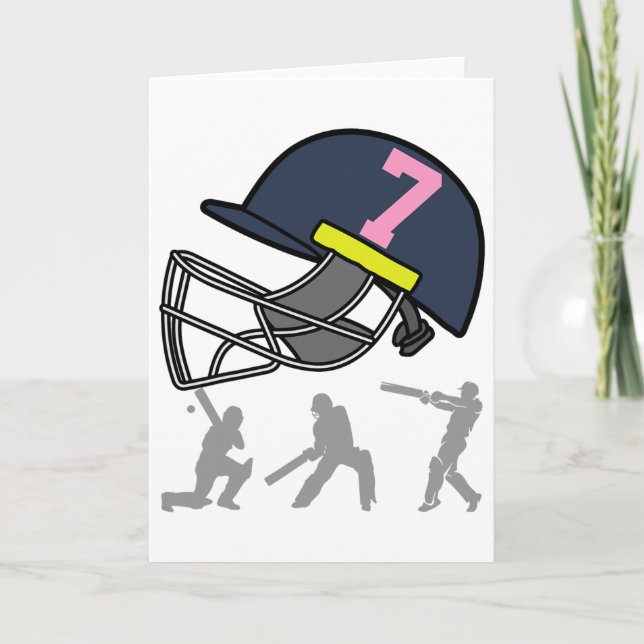 Kul 7-års Cricket Spelare Pojkar Barn 7 År Gammal Kort (Framsida)