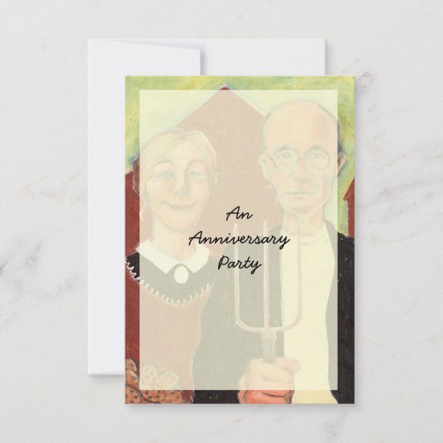 KUL ~ American Gothic jubileumspartaj Invitation Inbjudningar (Framsida)