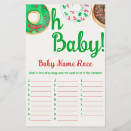 Kul Donut Baby Shower Baby Namn Tävling Game