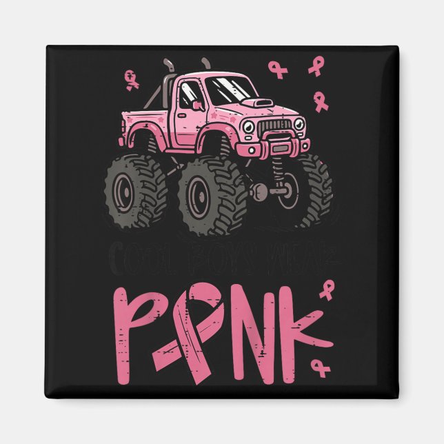 Kul för killar att ha rosa monstertruck-tröja magnet (Framsidan)