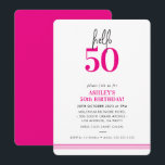 Kul hallå 50 modern 50-årsfest rosa inbjudningar<br><div class="desc">av kat massard / WWW.SIMPLYSWEETPAPERIE.COM
Älskar designen,  men vill se några ändringar - ett annat färgschema,  produkt,  lägg till ett foto eller anpassa för en annan tillfälle - ingen fara,  kontakta mig helt enkelt,  kat@simplysweetPAPERIE.com Jag är glad att hjälpa till!</div>