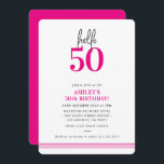 KUL hej 50 modern 50-årsfest rosa Inbjudningar<br><div class="desc">av kat massard / WWW.SIMPLYSWEETPAPERIE.COM
Älskar designen,  men vill se några ändringar - ett annat färgschema,  produkt,  lägg till ett foto eller anpassad för ett annat tillfälle - ingen fara,  kontakta mig helt enkelt,  kat@simplysweetPAPERIE.com Jag hjälper gärna!</div>