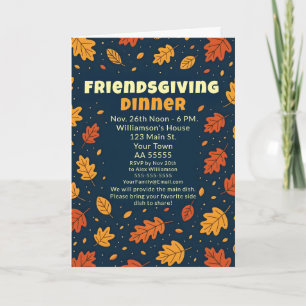 Kul Höstlovs Friendsgiving Middagsfest Potluck Helgkort