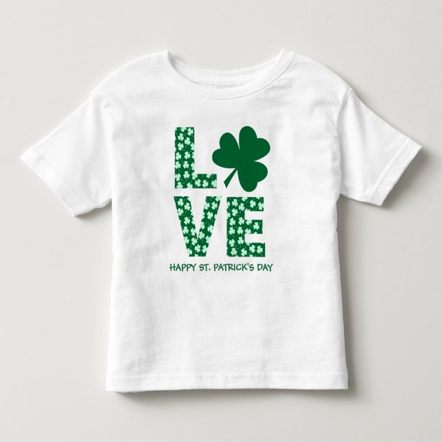  Kul kärlek Shamrock barns St. Patricks dag    T Shirt (Framsida)