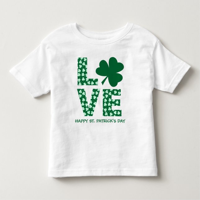  Kul kärlek Shamrock barns St. Patrick's Day    T Shirt (Framsida)
